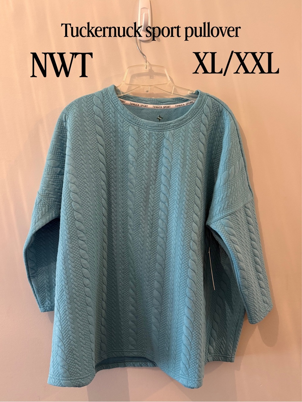 Tuckernuck Light Blue Cable-Knit Pullover Sweatshirt